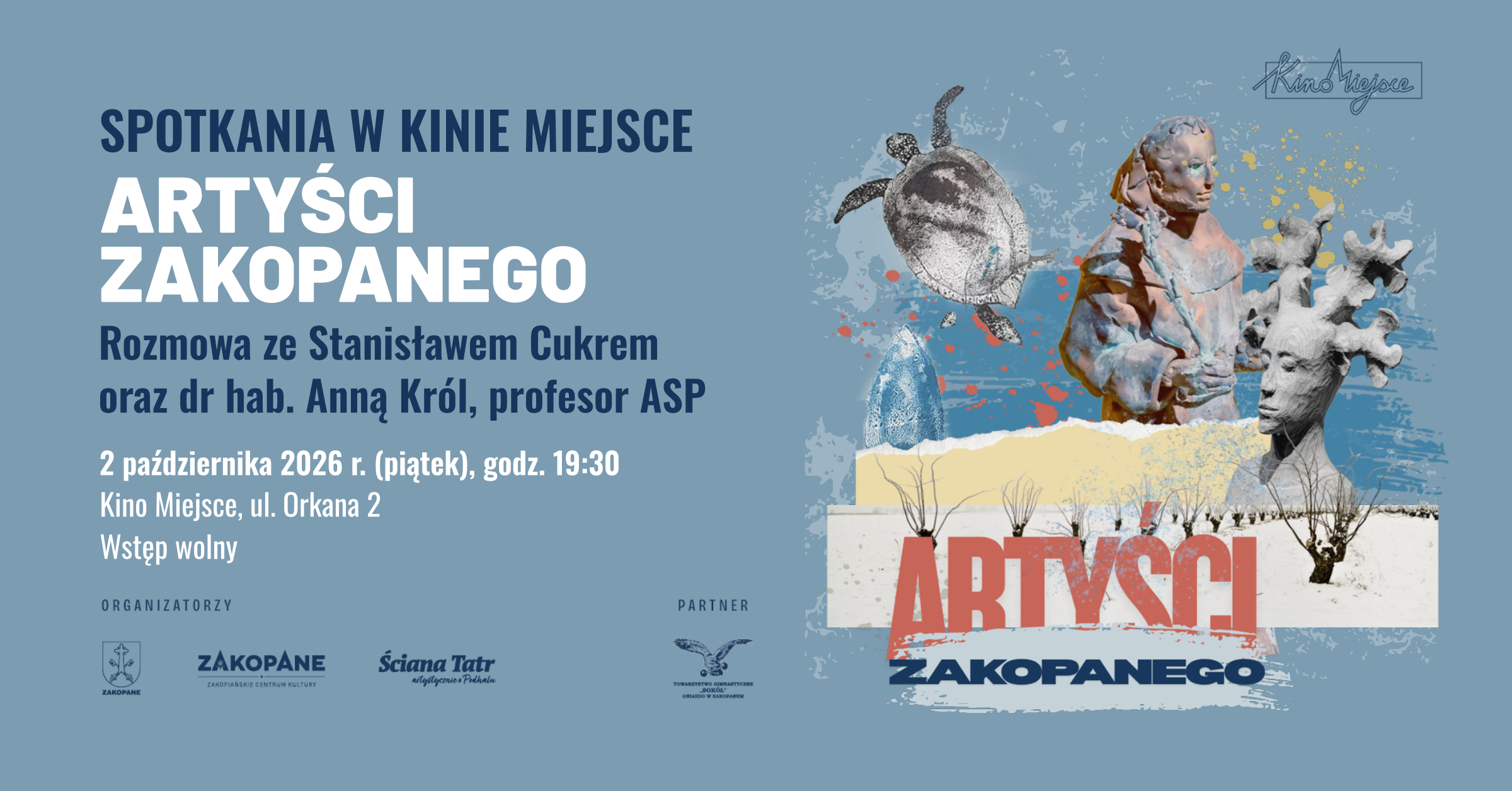 Stanisław Cukier i Anna Król w Kinie Miejsce. Spotkanie z cyklu „Artyści Zakopanego”